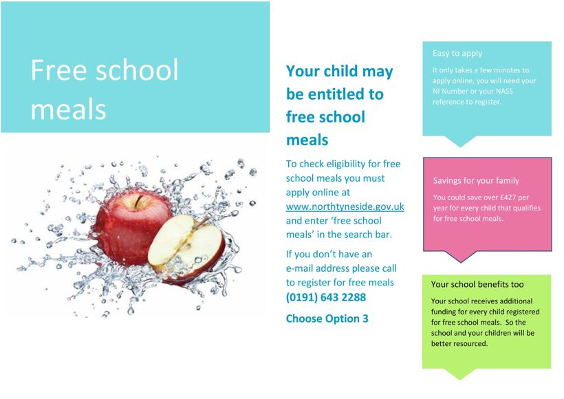 Free school meals leaflet
